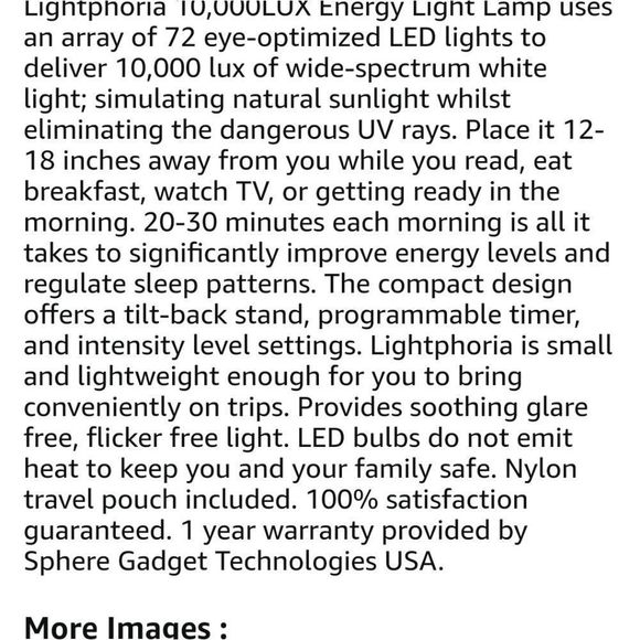 Sphere Gadget Technologies Lightphoria 10,000 Lux - Picture 8 of 8